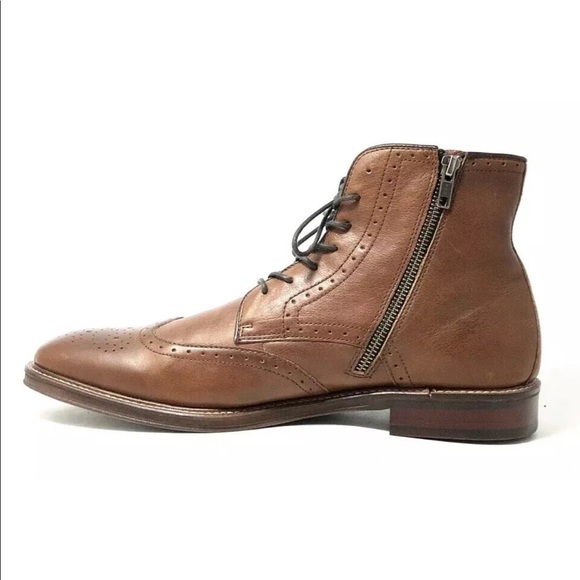 SOLD Johnston & Murphy Brown Warner Wingtip Boots - Picture 2 of 8